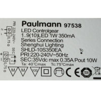 Paulmann 975.38 Led Trafo 10W 350 mA Transformator Netzteil Controlgear  Konstantstrom