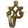 Metafranc Kleiderhaken Jugendstil Messing Gold 40x25mm 2er-Set
