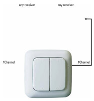 Home Easy HE843 Funk-Doppelwandschalter | 2-Kanal Aufputz...