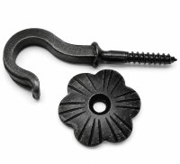 Deckenhaken Schwarz Rosette 35mm Ø Eisenhaken...