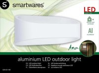 9W LED Aluminium Wandlampe Wei&szlig; IP54 Aussenbereich...