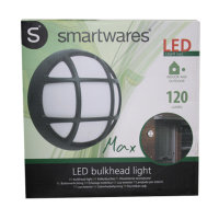 LED Außenleuchte MAX  IP54 Kunststoff Wandlampe runde Außenwandlampe Fassadenlampe Wandlampe  Ø 17cm Schwarz