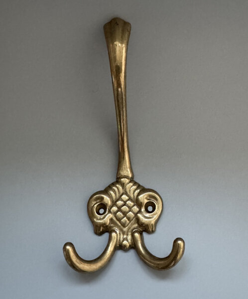 Metafranc Garderobenhaken Jugendstil Messing poliert 150x75mm