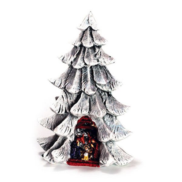 Weihnachtsbaum mit Krippe Qualit&auml;ts Paraffin Kerze handbemalt  31cm H&ouml;he
