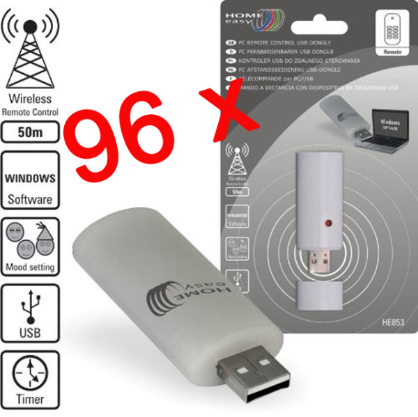 96x Home Easy HE853 PC-USB Funk-Dongle | Großpackung B2B Karton