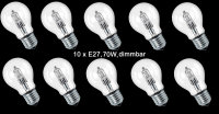 10 x Halogen Glühlampe 70W Glühbirne Standard E27 dimbar 1180 lumen