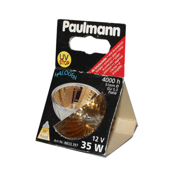 Paulmann 8833.397 Halogen Leuchtmittel MR16 Reflektor  35W GU5,3 12V Gold  38°