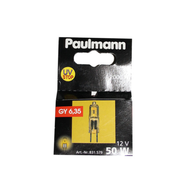 Paulmann Halogen Stiftsockellampe  50W GY6,35 12V Gold warmweiß dimmbar 2 Pin