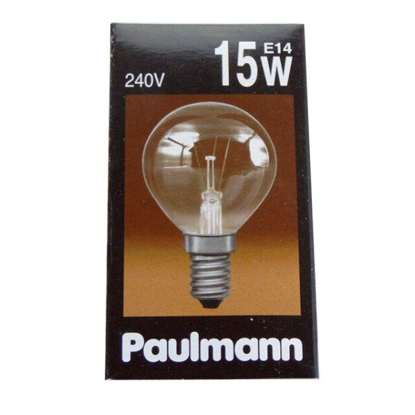 Paulmann 117.10 Glühbirne E14 15W klar Tropfenform dimmbar | Absolute Rarität