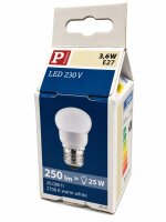 Paulmann 282.41 P45 LED Tropfen 3,6W E27 250lm 2700K...