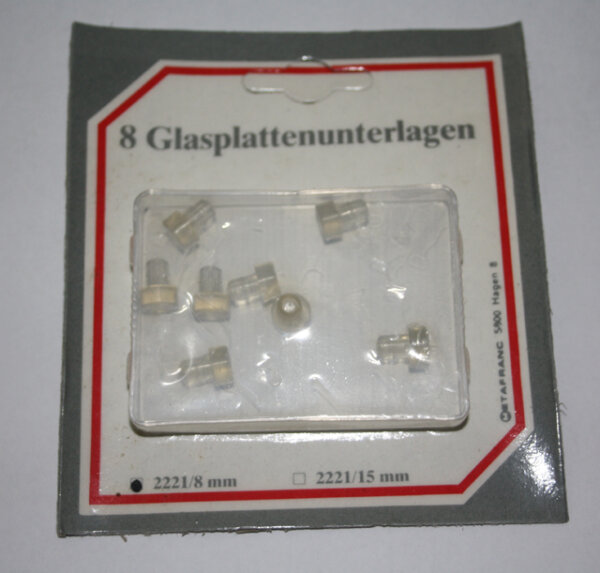 Metafranc Glasplattenunterlagen Set 8 Stück transparent Ø 8mm Glasauflagen 2221/8