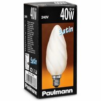 Paulmann 453.40 Riesenkerzenlampe gedreht 40W E14 Satin...