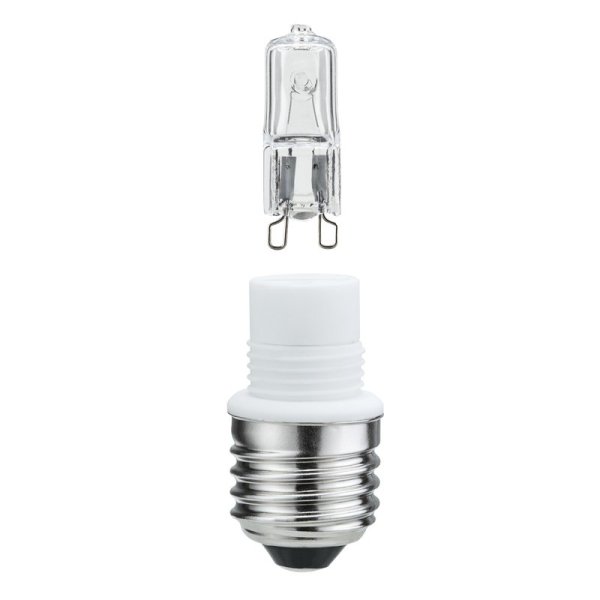 Paulmann 549.26 Halogen 70W klar Fassung 230V warmweiß Adapter E27 - G9 Sockel