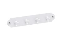 Hakenleiste Weiß 180 mm , 4 Haken Stahl
