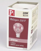 Paulmann 28W Halogen Glühbirne Tropfen  B22d  klar...