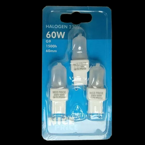 3er 3707 Halogenbirne 60W matt 230V Halogen Birne Stiftsockel G9
