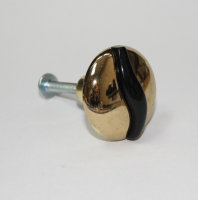 Möbelknopf  Schwarz / vermessingt Ø 32mm...