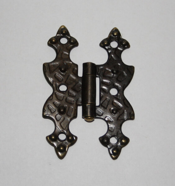 Möbelzierband Scharnier 50x40mm Links Rechts brüniert antik Zierband Möbelband METAFRANC