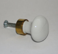 Porzellan Möbelknopf 30mm Ø  Weiß...