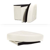 Hocker eckig, faltbarer Polsterhocker mit Aufbewahrung  Sitzhocker Beistell Creme