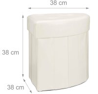 Hocker eckig, faltbarer Polsterhocker mit Aufbewahrung  Sitzhocker Beistell Creme