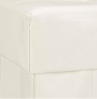 Hocker eckig, faltbarer Polsterhocker mit Aufbewahrung  Sitzhocker Beistell Creme