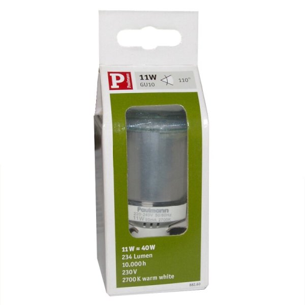 Paulmann Sparlampe  Energiesparlampe Reflektor R50 11W GU10 110° warmweiß 2700K