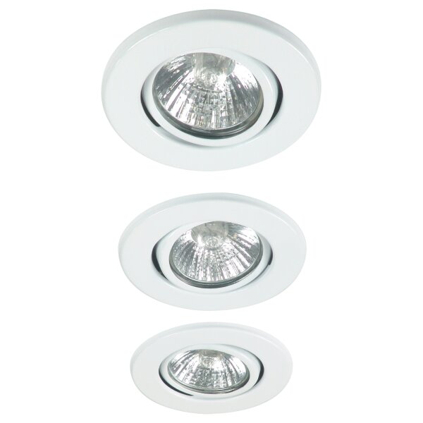 3 x 35W Einbauleuchten Einbaustrahler Bad schwenkbar Weiß dimmbar 230V Halogen