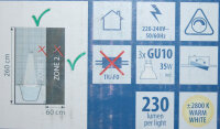 3 x 35W Einbauleuchten Einbaustrahler Bad schwenkbar Weiß dimmbar 230V Halogen