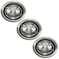 3 x 50W Einbaustrahler  schwenkbar Eisen gebürstet...