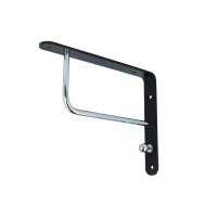 Garderobenkonsole Winkel mit Kleiderhaken Regalbodenträger  Garderobe Schwarz Chrom