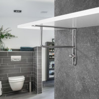 Garderobenkonsole Winkel mit Kleiderhaken Regalbodenträger  Garderobe Schwarz Chrom