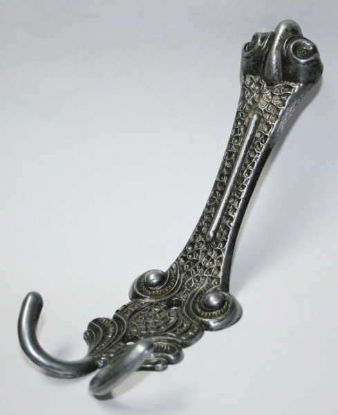 Garderobenhaken 170mm x 62mm Schwarz - Silber Mantelhaken Huthaken Kleiderhaken