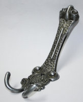 Garderobenhaken 170mm x 62mm Schwarz - Silber Mantelhaken...