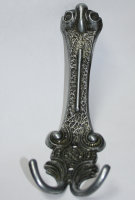 Garderobenhaken 170mm x 62mm Schwarz - Silber Mantelhaken...