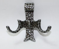 Garderobenhaken 80mm x 85mm Schwarz / Silber Mantelhaken...