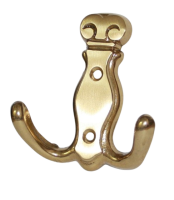 Garderobenhaken Messing massiv poliert 80x72mm Gold...