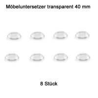8 x Möbeluntersetzer transparent 40 mm...
