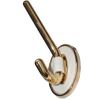 Garderobenhaken Gold - Weiß Kunststoff 170mm x 70mm...