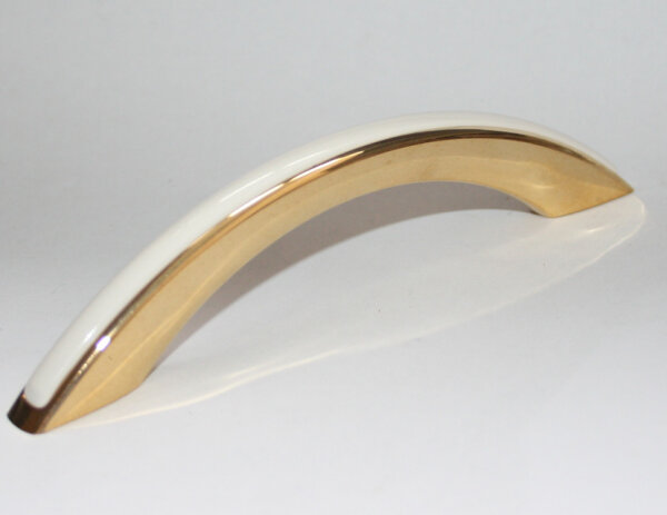Möbelgriff 114mm Gold Weiß  galvanisiert Kunststoff Schubladengriff