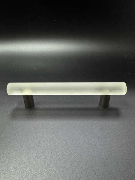 Möbelgriff Glas - Edelstahl 128mm matt Küchengriff Schubladengriff