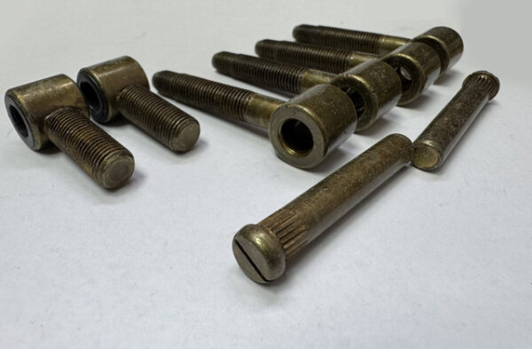 Stahlzargenbänder 16mm Messing patiniert 3 teilig