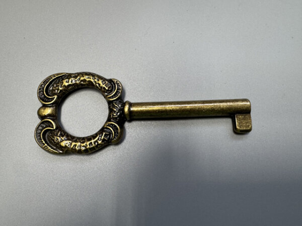 Möbelschlüssel 80mm Schlüssel Spritzguss BRÜNIERT Schrank Schublade Art Deco