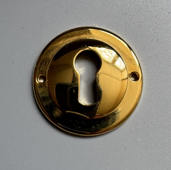 Schlüsselschild Schlossblende  Ø 35mm x 4mm vermessingt poliert