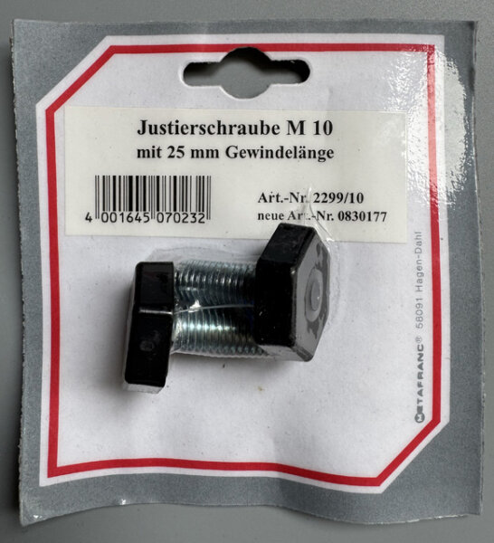 2 Stk. Justierschraube M10  25mm Länge Bodenausgleichsschraube Sechskantschraube