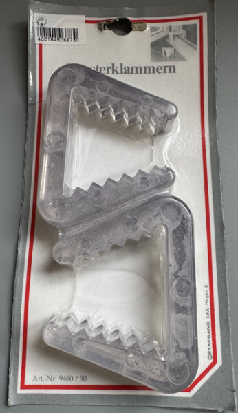 Fensterklammern 90mm transparent 2 Stück Fensterkeil