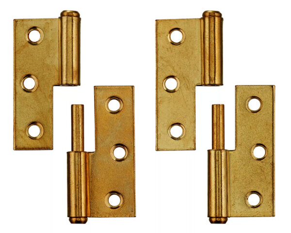 Metafranc Möbelscharnier links 50x25mm Möbelzylinderband vermessingt 2er-Set