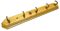 Hakenleiste 330mm Holz Kiefer  lackiert 5 Messing  Haken...