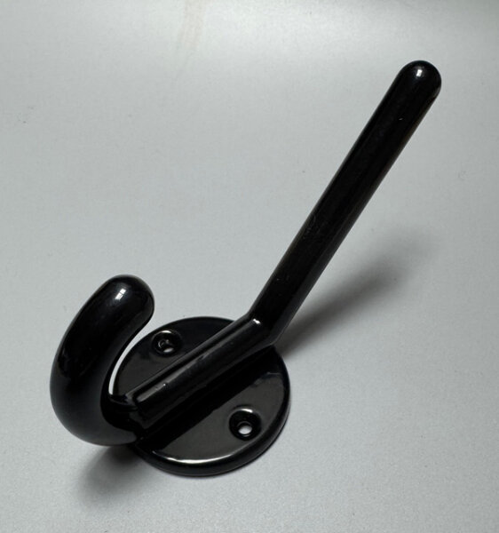 metafranc Kleiderhaken 130mm Druckguss Schwarz glänzend Garderobenhaken