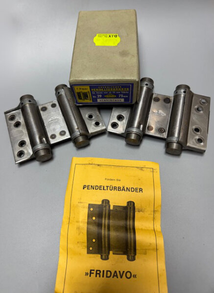 Fridavo Pendeltürbänder Nr.29 stahlblank 75mm Federbänder 1 Paar